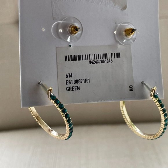 Spring Street the Collection Women Earrings GreenGold Tone Fashion Jewelry New - Picture 5 of 9